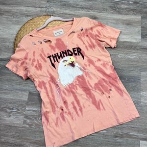 Thunder bird distressed graphic tee‎ oversized cotton on